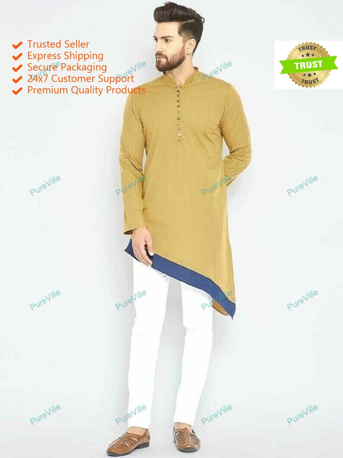 Mens Kurta only New Fabric Kurta Home wear Fashion Shirt Mens Kurta Cotton Cloth
