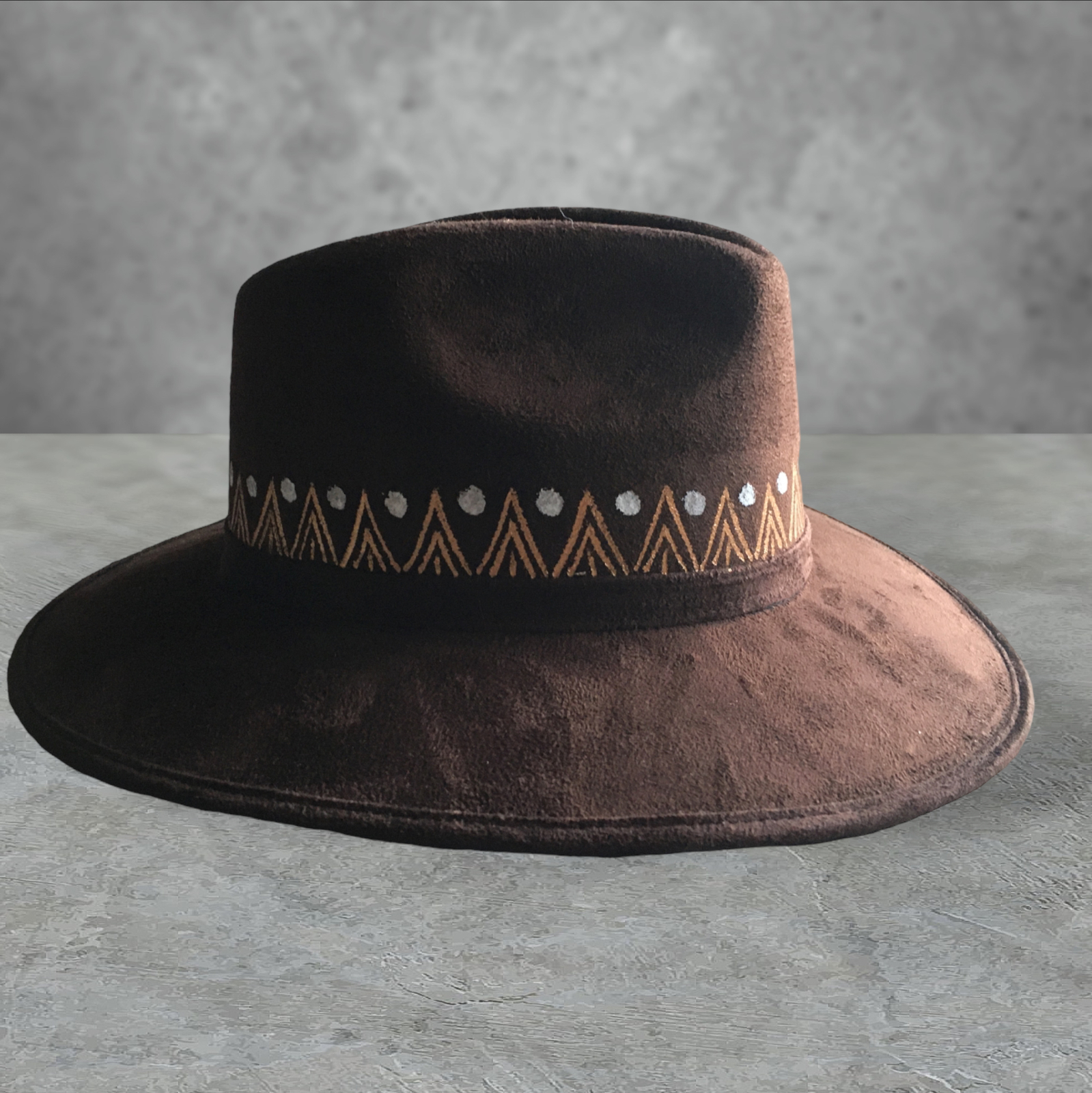 Handmade Mexican Mexican Sombrero Hat – Hand Painted Faux Suede – Artesanal