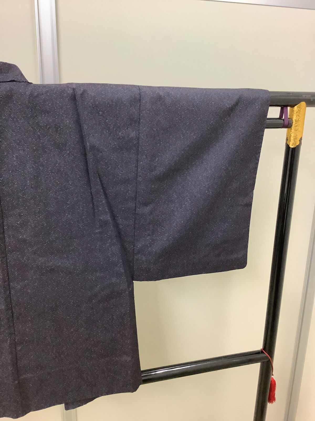 Japanese Vintage Kimono Haori Jacket pure silk navy blue front bunch Height 32in
