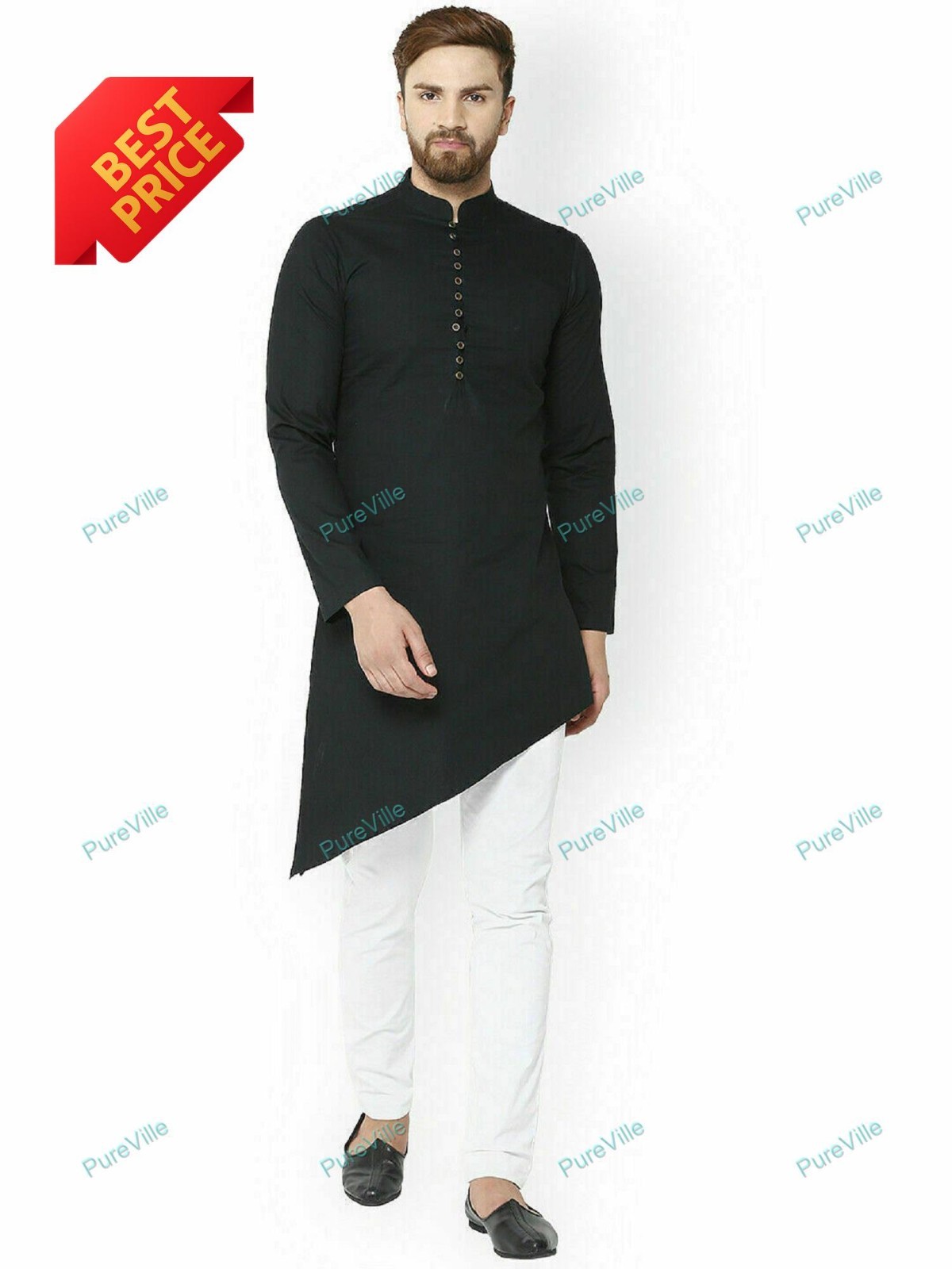 Mens Kurta Traditional Fashion Shirt Ethnic Wear Mens Regular Size Kurta Cotton