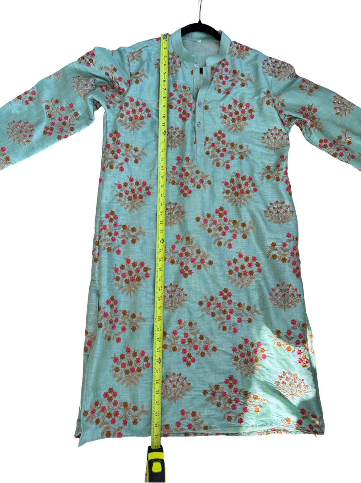 Light Green Silk Embroidered Kurta or tunic dress Indian Ethnic Wedding Party
