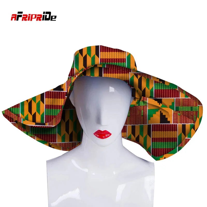 African Foldable Wide Brim Floppy Straw Sun Hat for Women W250250