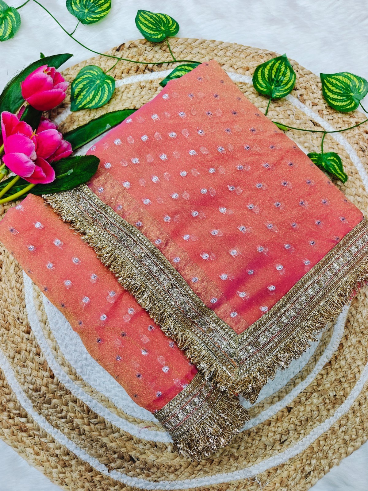 Ethnic Wedding Fancy Soft Lichi Silk Saree,Indian Traditional Style Sari Party