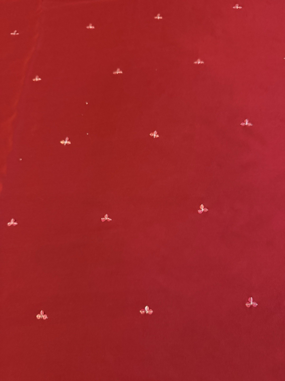 Red Silver silk Floral Sequin Embellished Saree with Blouse for Women Free Size