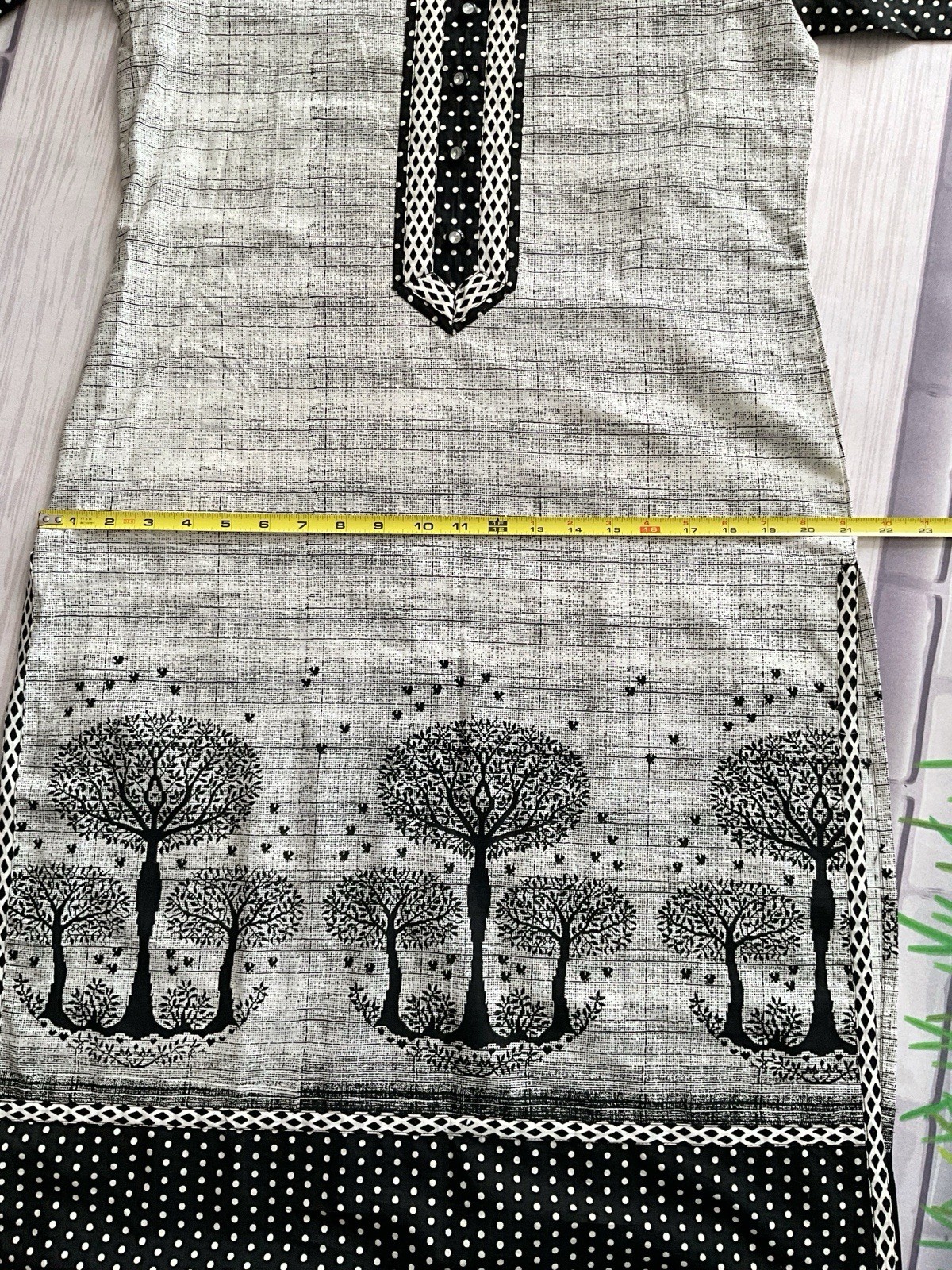 NWT B. Indian Women’s Long Printed Kurta 3/4-Sleeves, Size M