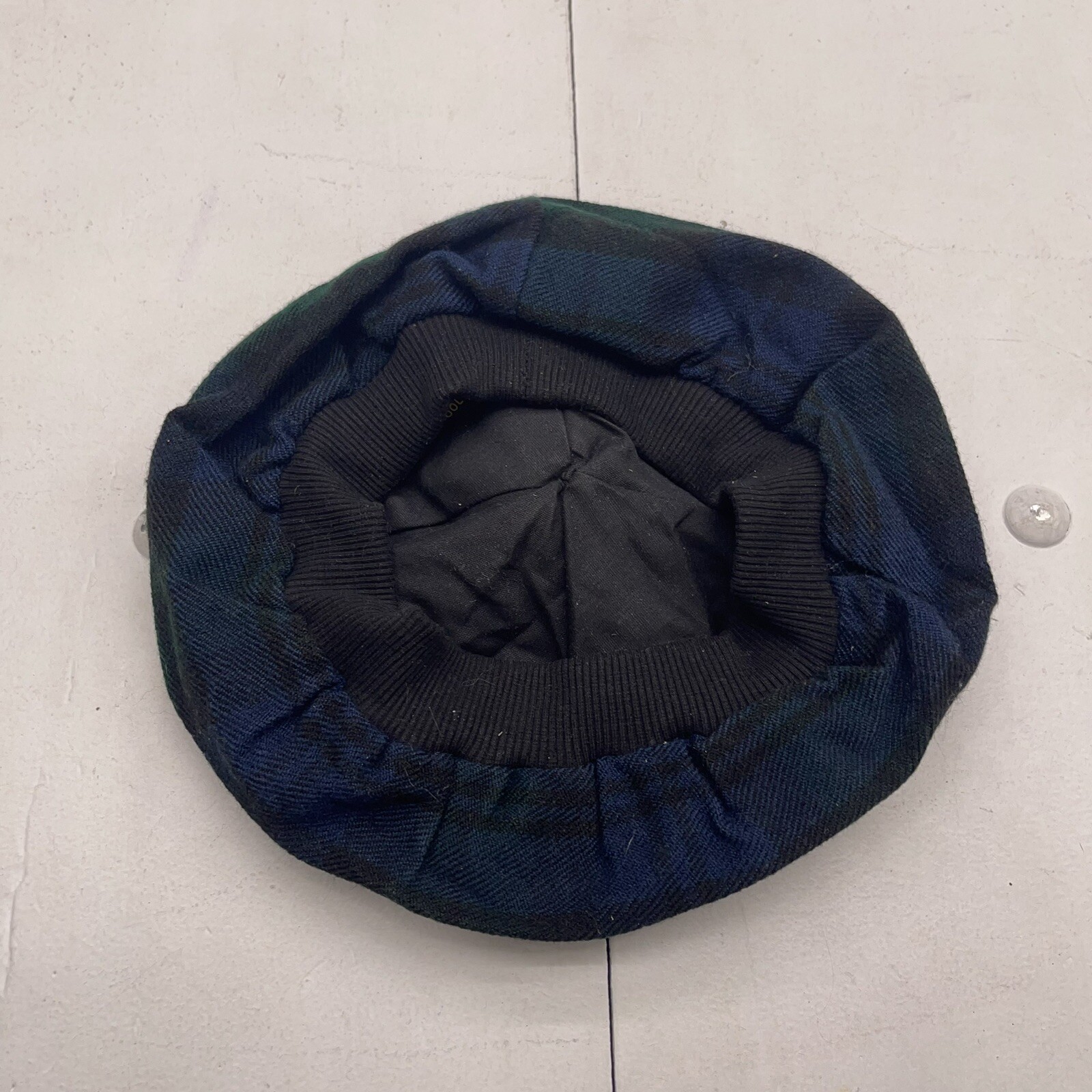 Tam O Shanter Umam Acrylic Wool Bonnet Hat Blue Green Plaid