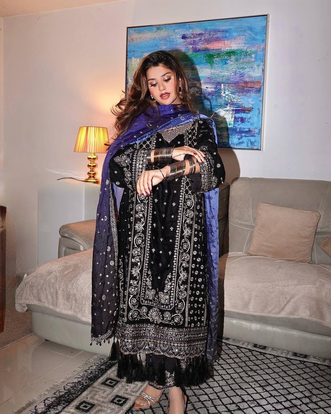 NEWLY LAUNCHED VELVET KURTI-PLAZZO SET