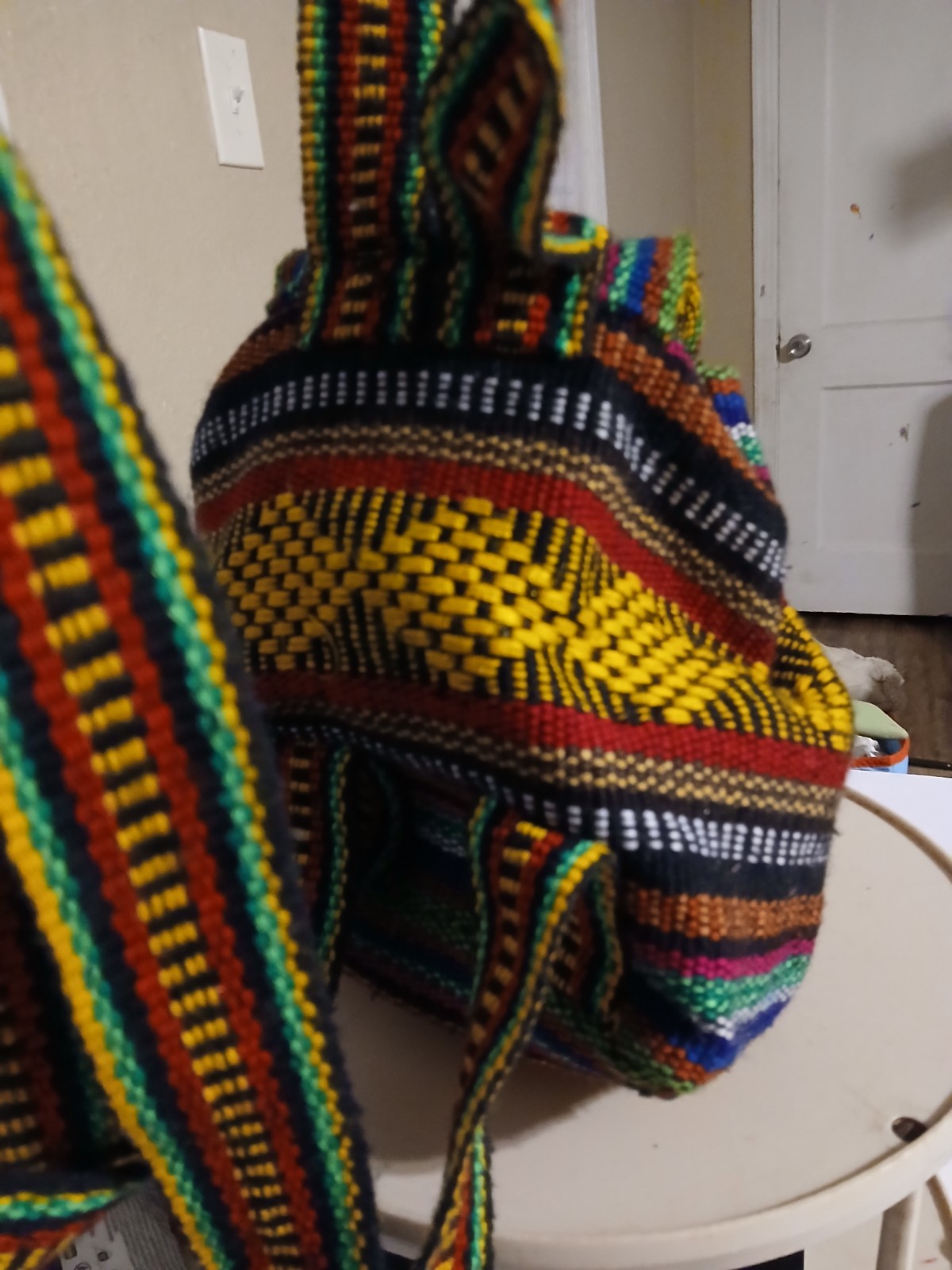 BACKPACK Mini Size , HIPPIE GEAR , MEXICAN MADE , AUTHENTIC PINZON , YELLOW MIX