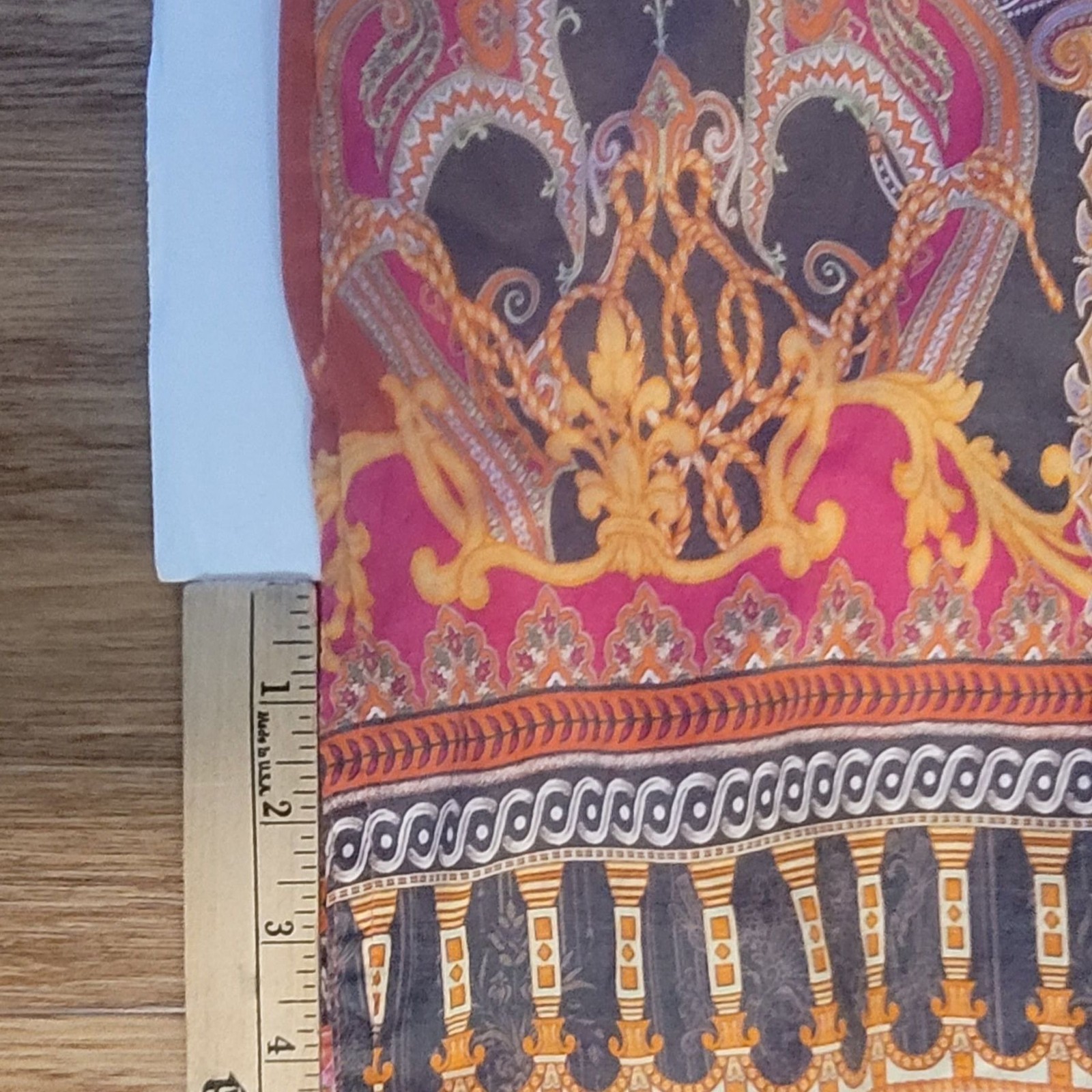 Orange Vibrant Digital Printed Lawn Kurti Tunic Women’s Large Ethnic Festival