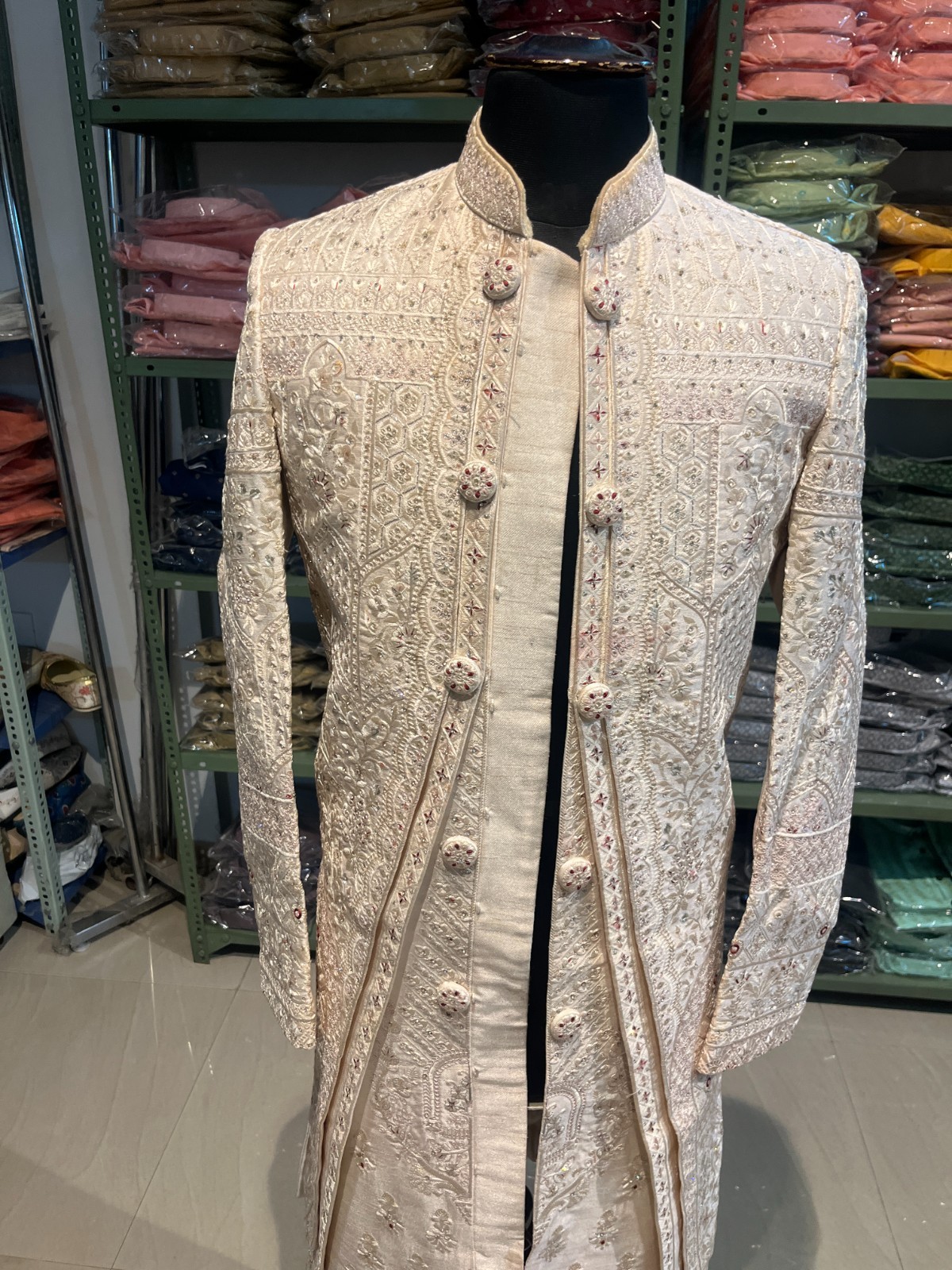 handwork Sherwani Men Wedding Party Indo Western Indian Pakistani Ethnic Wear