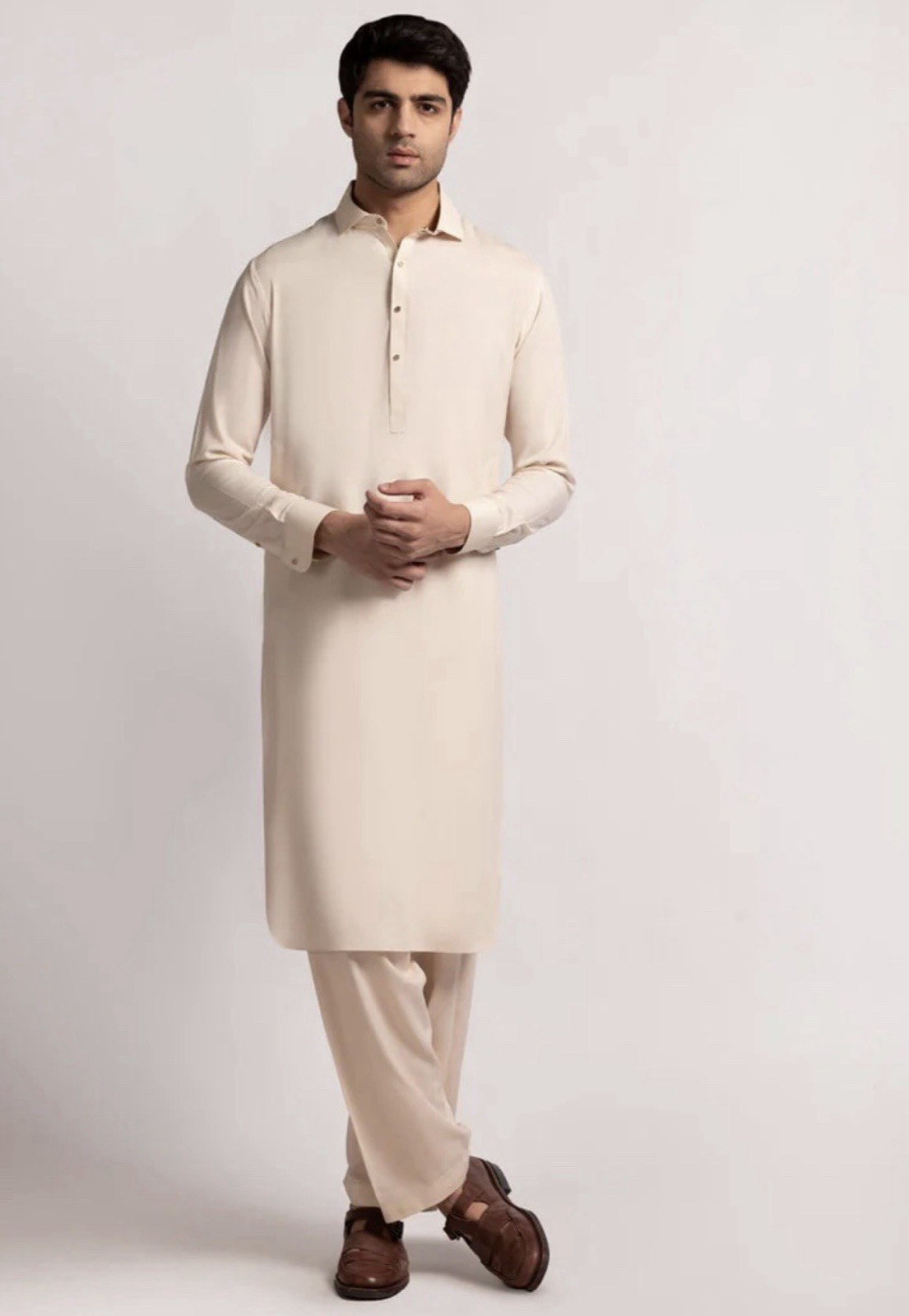 Junaid Jamshed J. Men’s Kameez Shalwar Suit Large, Cream. Brand New with
