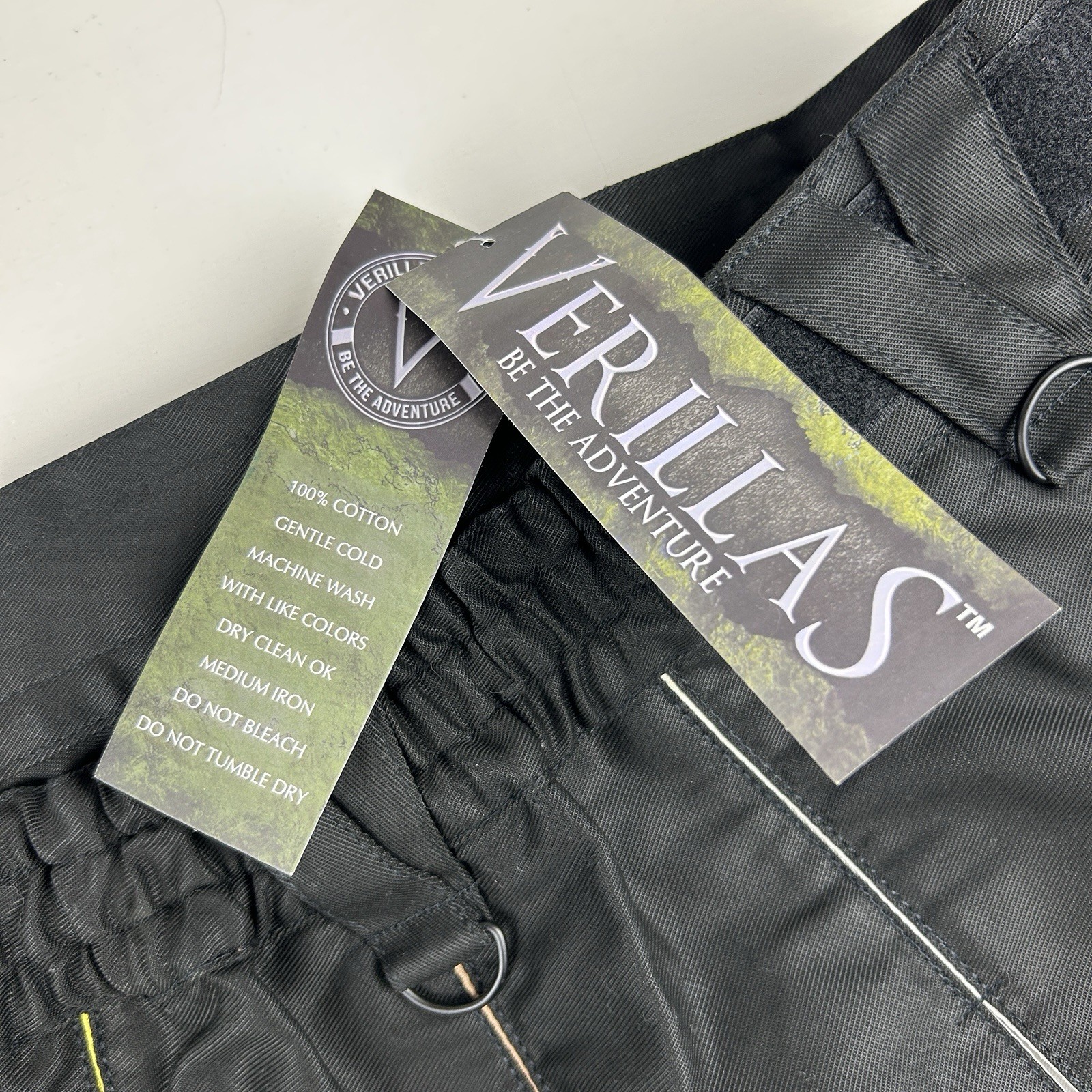 Verillas Lifestyle Kilt Mens 2XL Black Canvas Pleated Colors Scottish Cargo