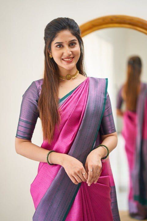 Designer Sari Bollywood Bridal Silk Saree Blouse South Indian Party Wear Saree
