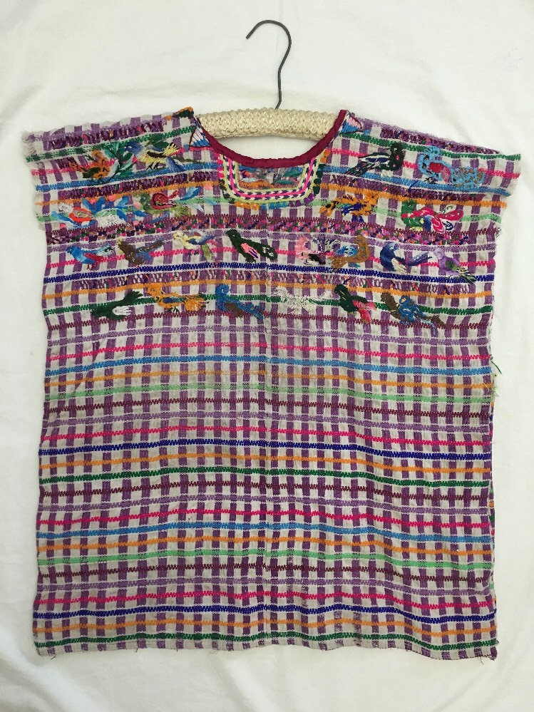 Vintage Guatemalan Huipil Hand Woven & Bird Embroidered Mexican Shirt/Art Work