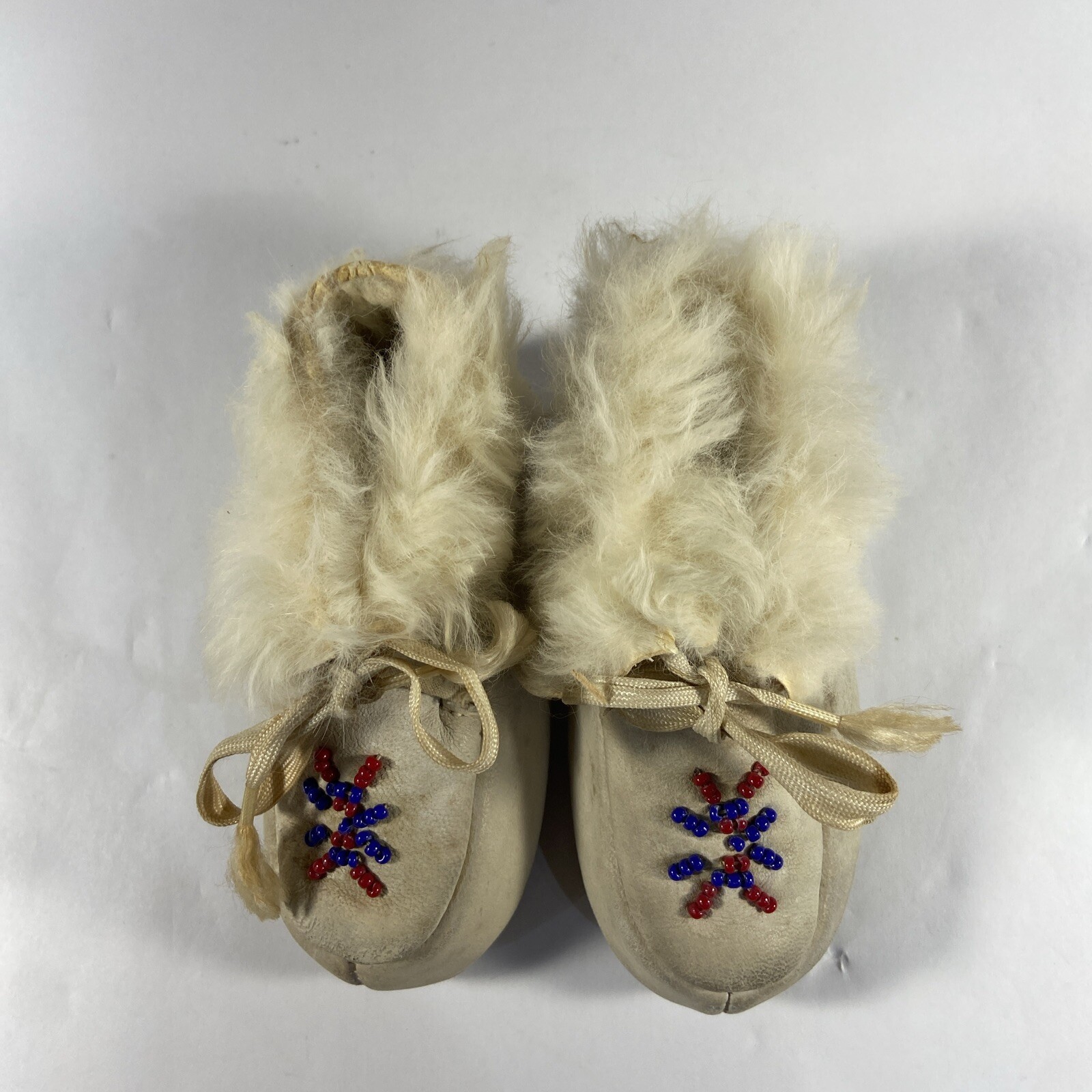 SMALL Beaded Buckskin moccasins 5” In Length