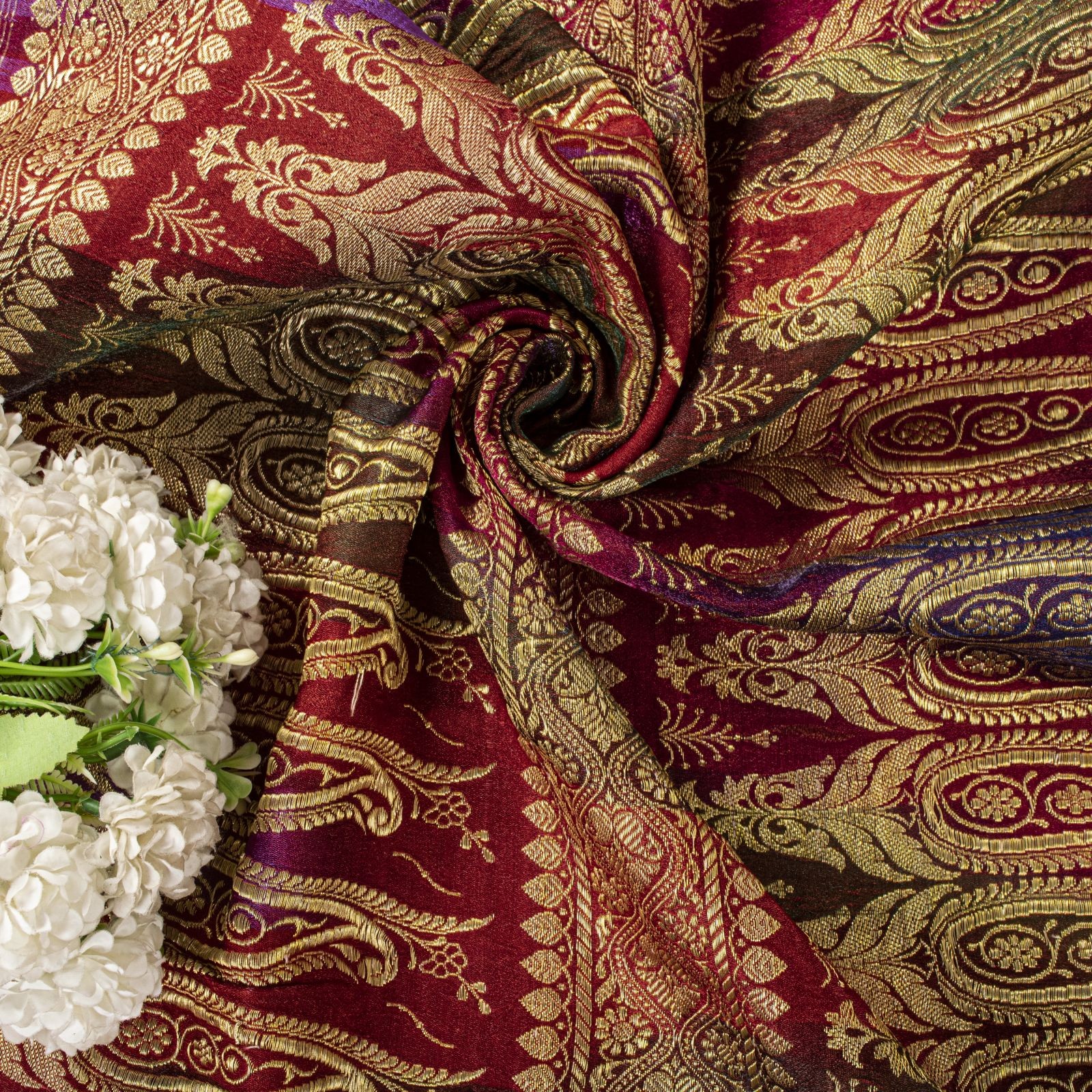Sanskriti Vintage Multicolor Blend Silk Saree Rangkat Banarasi Brocade Zari Sari
