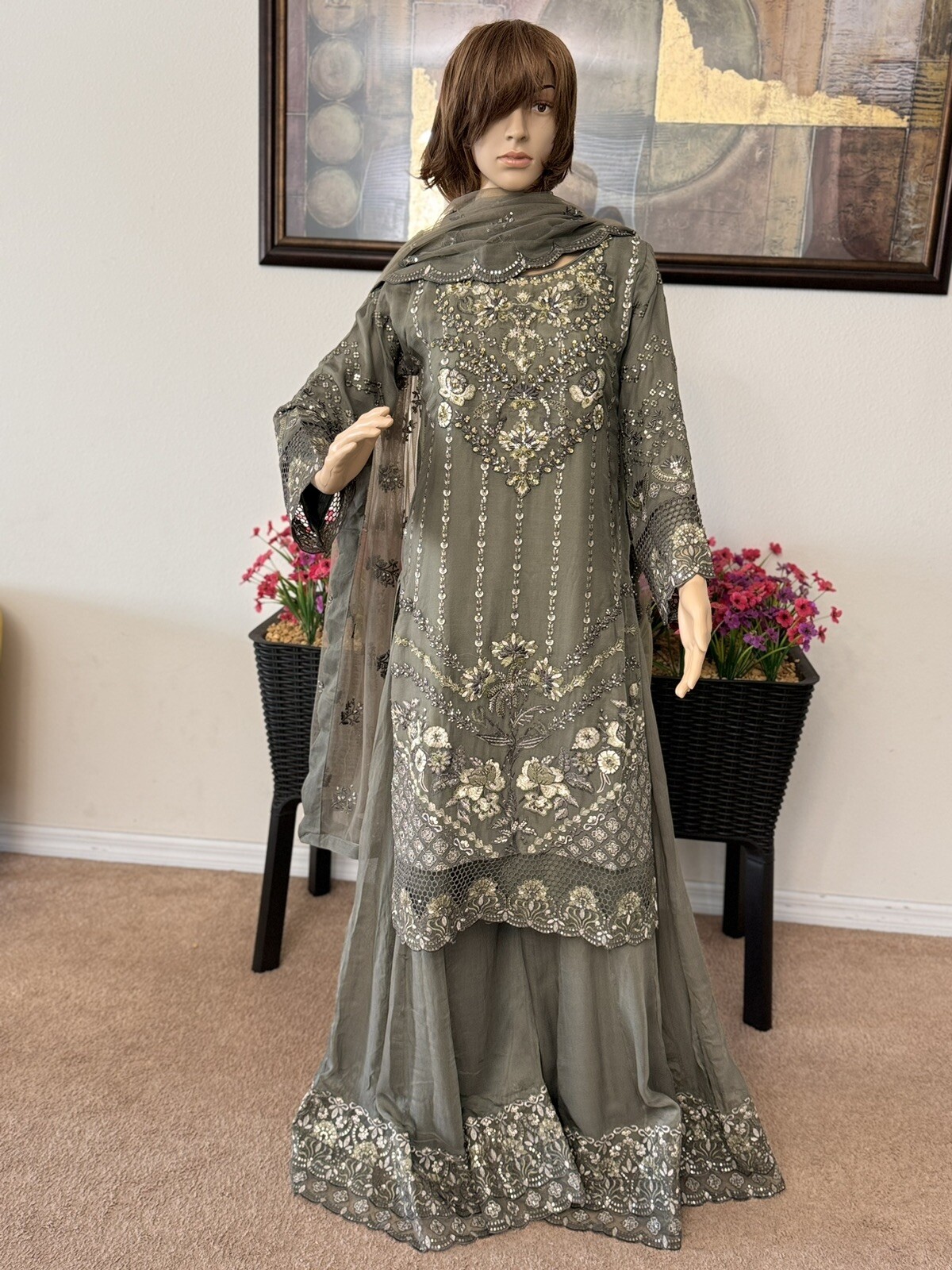 Pakistani Indian Shalwar Kameez For Women – Original Chiffon Wedding, Partywear