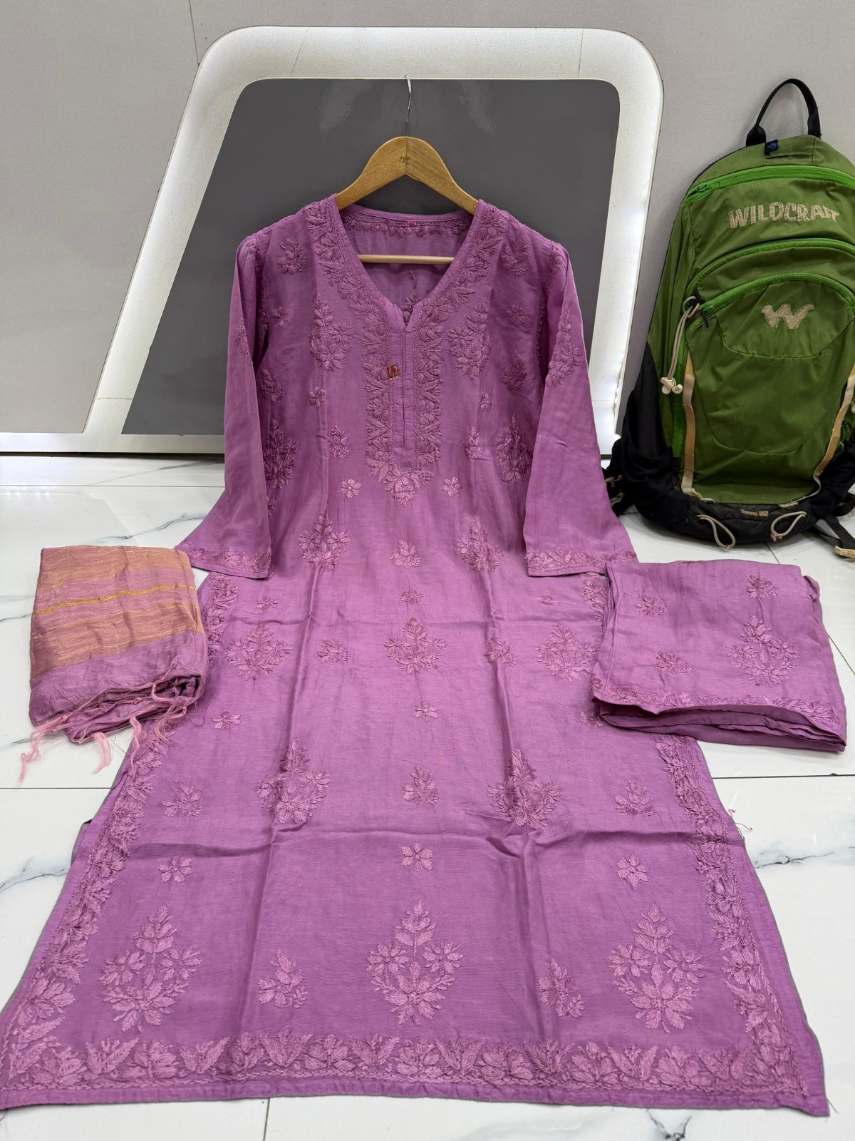 Elegant 3 Piece Plazo Set for Women | Linen Cotton Kurti wit – Handmade in India