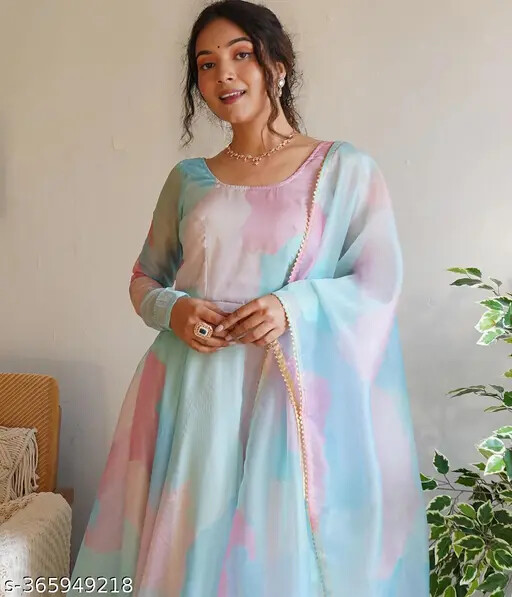 Indian Women Stylish & Classic Ethnic Anarkali Gown For Girls And Women