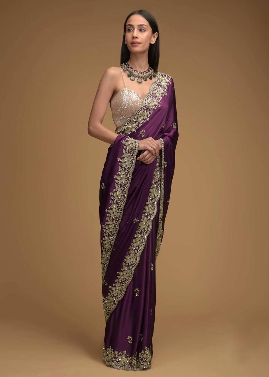 Designer Sari Bollywood Bridal Silk Saree Blouse South Indian Party Wear Saree