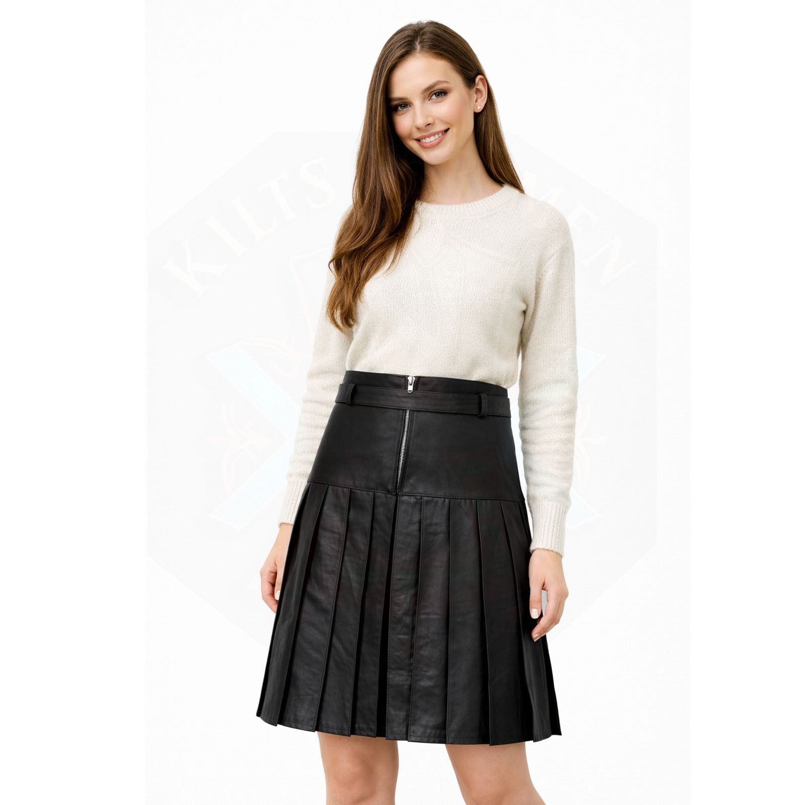 Black Soft Leather Skirt For Women Modern Every Day Youth Wear Trendy Festivals