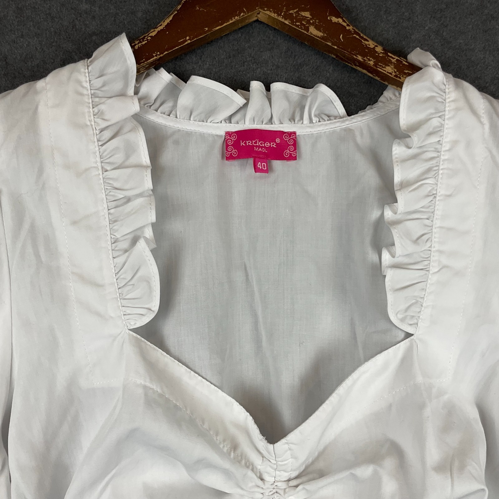 Dirndl Blouse Germany Bavarian Top Trachten Octoberfest Folk Festival Size 40 /M