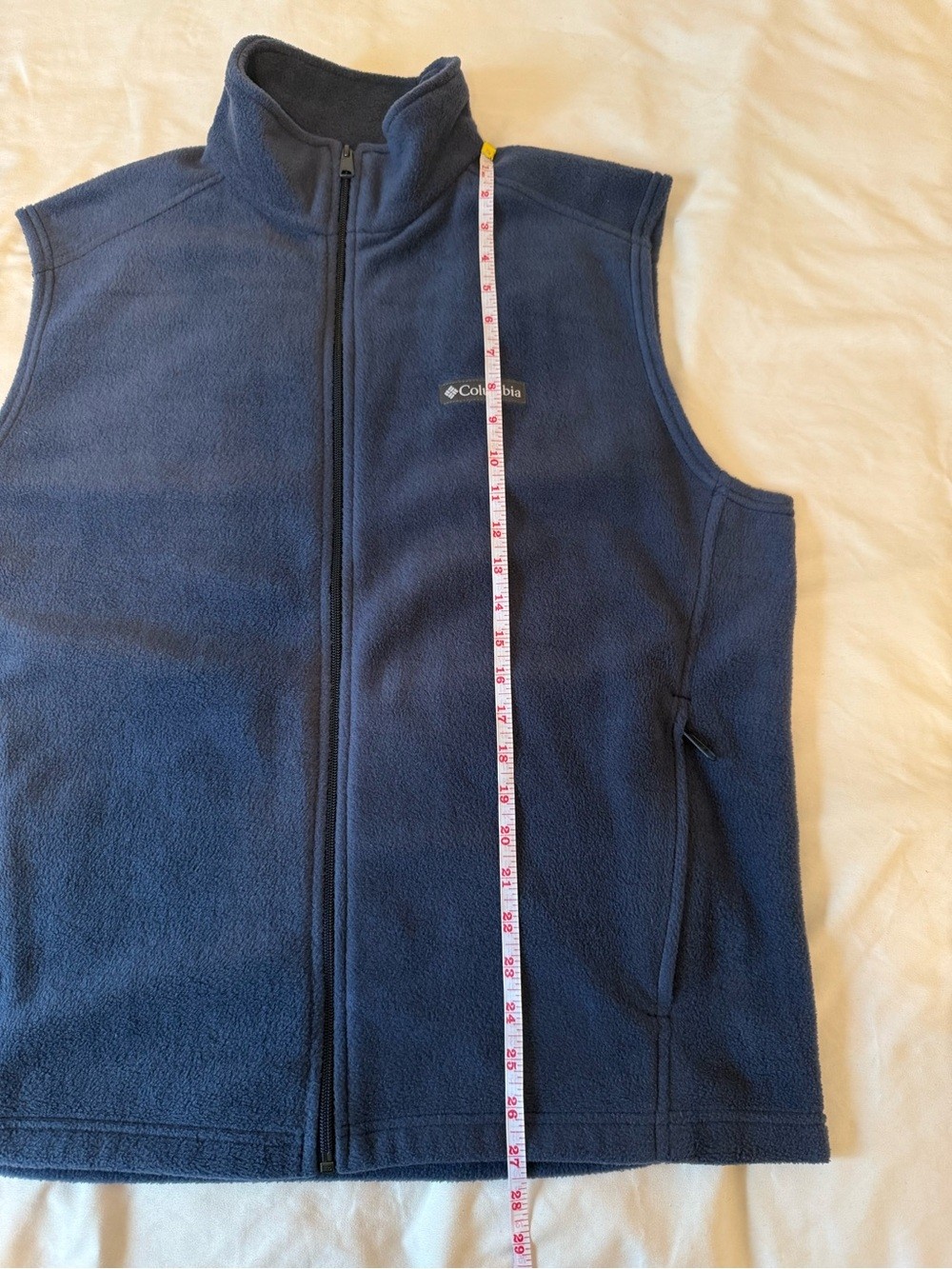 Columbia Men’s Size Large Mountain Full Zip Fleece Vest Navy Blue