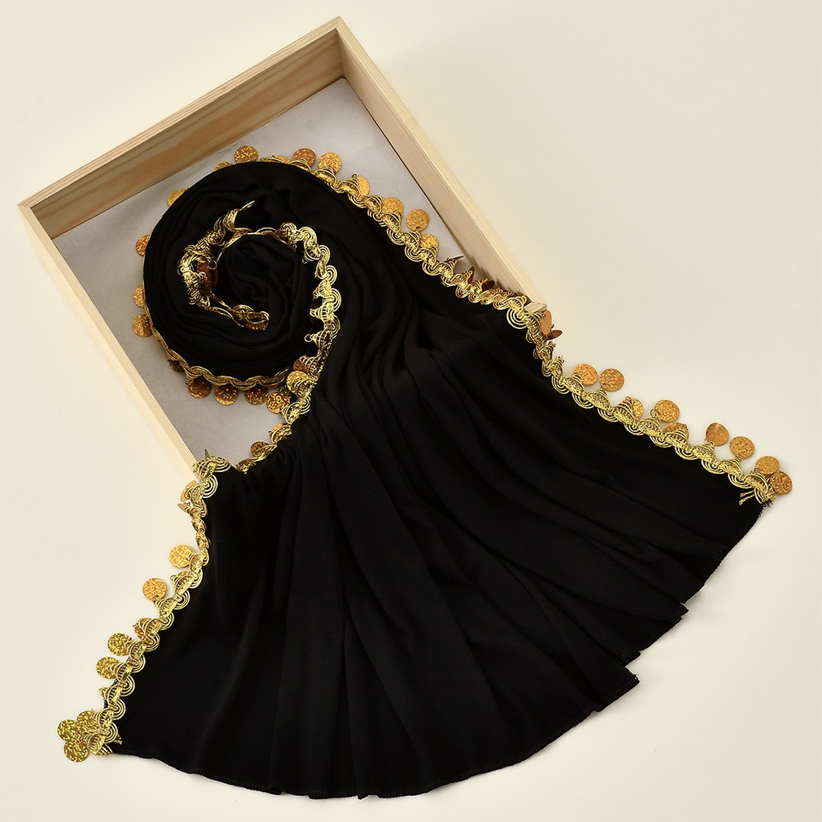 Versatile Malaysia Sequin Scarf Shawl Elegant Women Simple Solid Color Hijabs