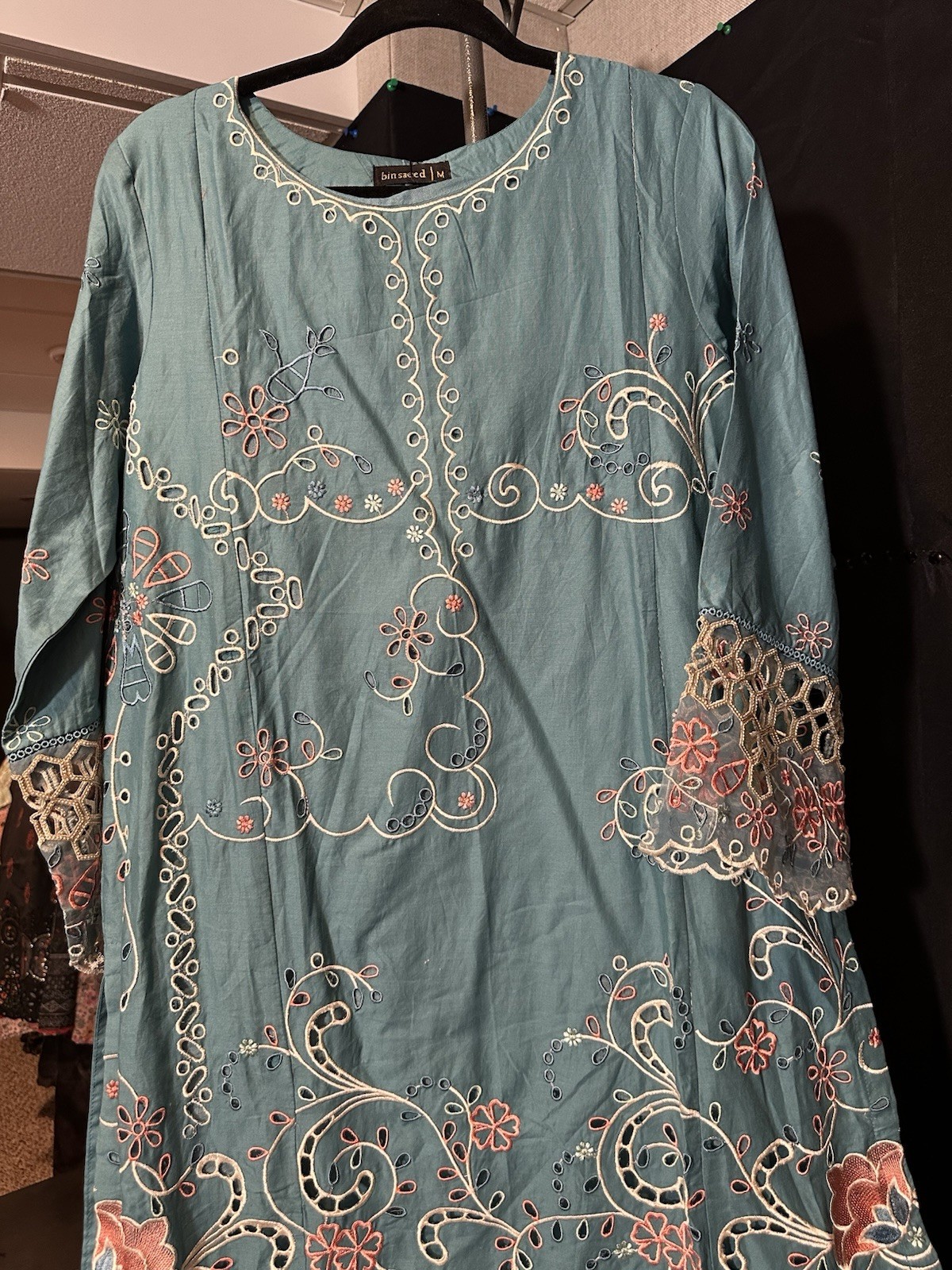 Bin Saeed Beautiful Cutwork Emb 2 Pc Suit-Chiffon Dupatta-M & L- $44 ‼️ Sale