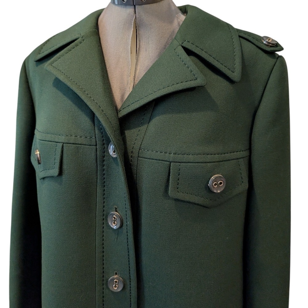70s Vintage Rare green Womens German Reine Schur-Wolle Pure Wool Jacket