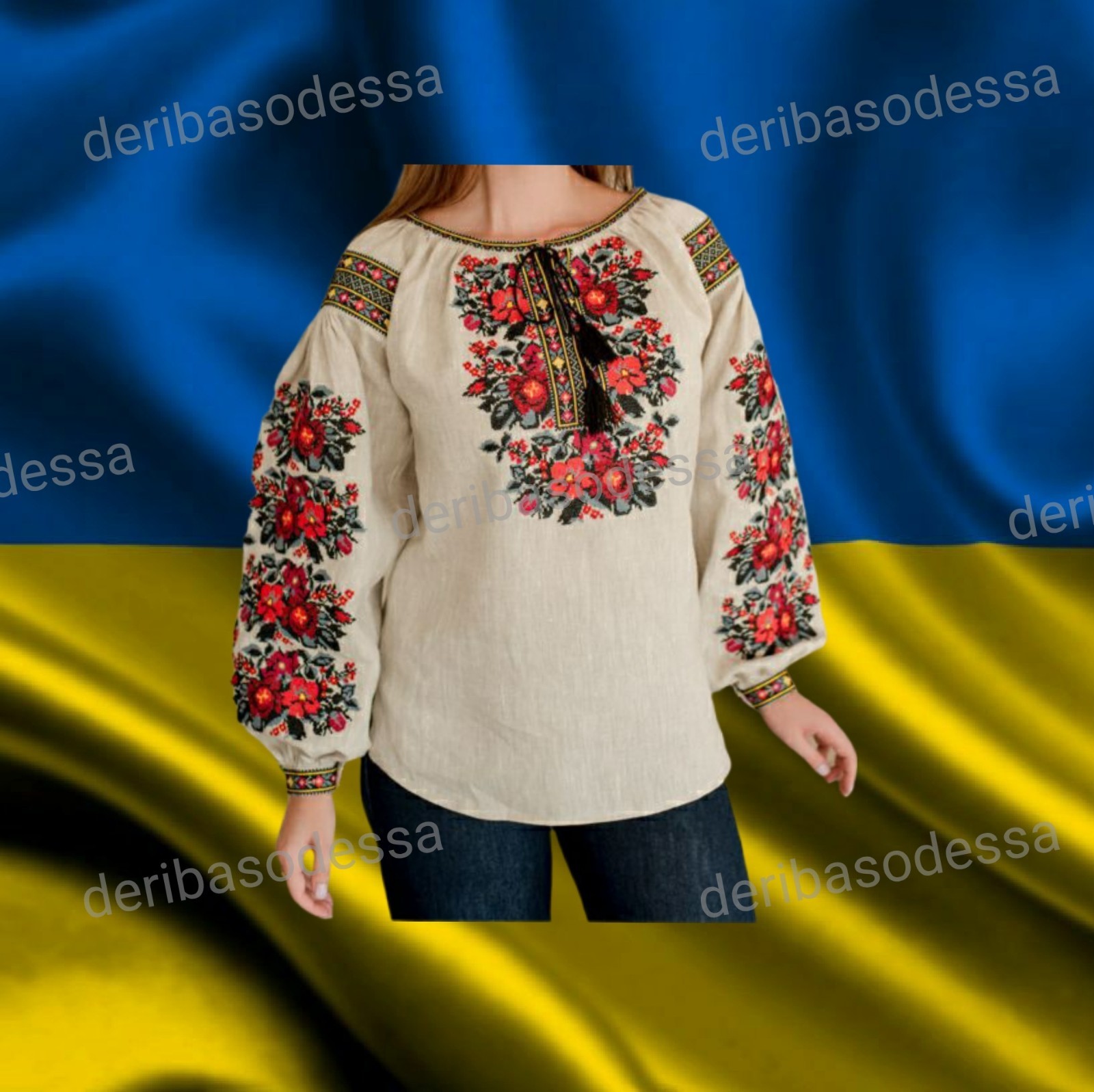 Traditional Ukrainian women’s embroidered blouse Vyshyvanka M,L,XL-3XL Linen100%