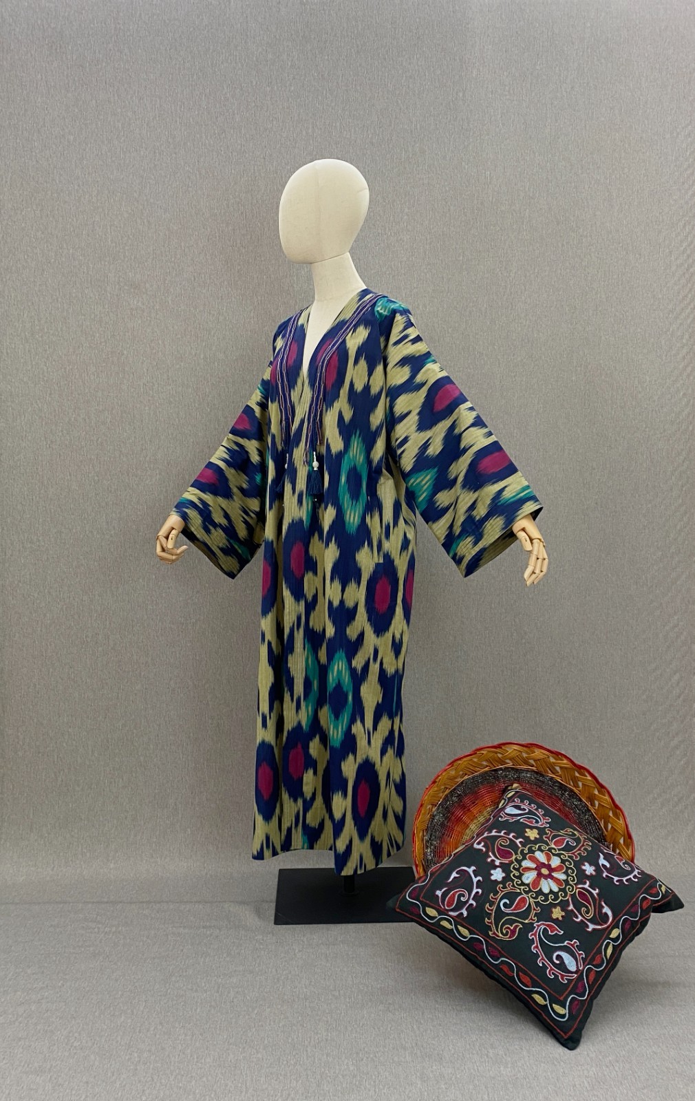 Uzbek Ikat Chapan Handmade Cotton Kimono Kaftan Boho Jacket Robe Festival Coat