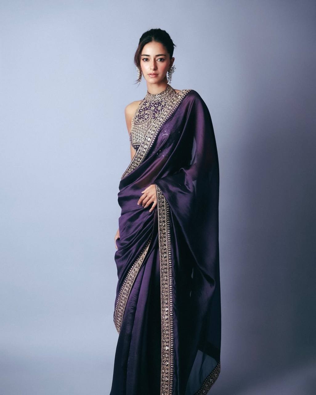 Bollywood Sequins Saree Shimmer Silk Dori Embroidery Lace Border Wedding Wear