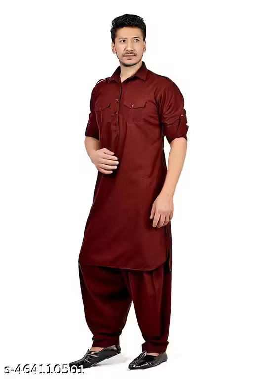 Men’s Pathani Kurta Pyjama Set/Traditional Ethnic Wear|Classic Pathani Kurta Set