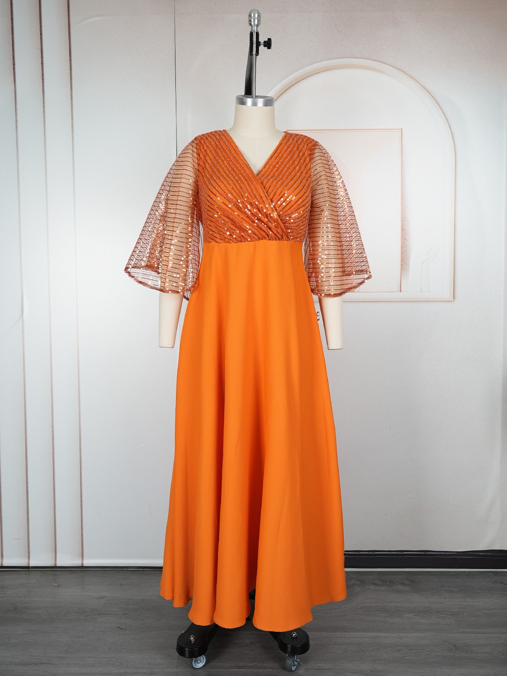 African Party Dress Women Sequin Wedding Evening Gown Elegant Turkey Maxi Abaya