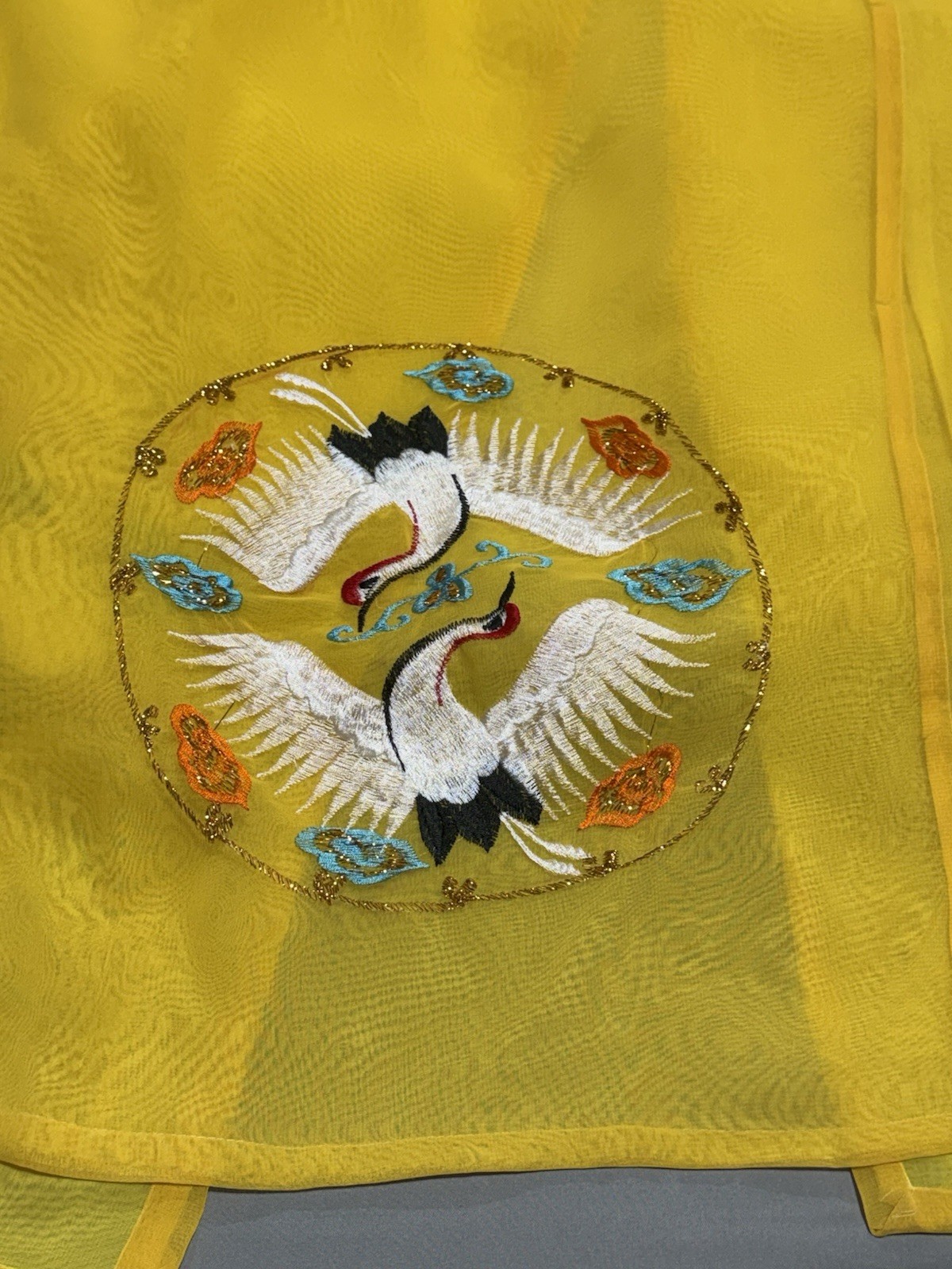 Custom Authentic Korean Hanbok Yellow Crane Formal Petite Traditional Petticoat