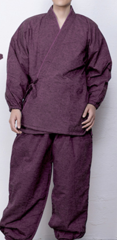 Japanese SAMUE Men’s Traditional work Kimono wear Fleece Purple from JAPAN