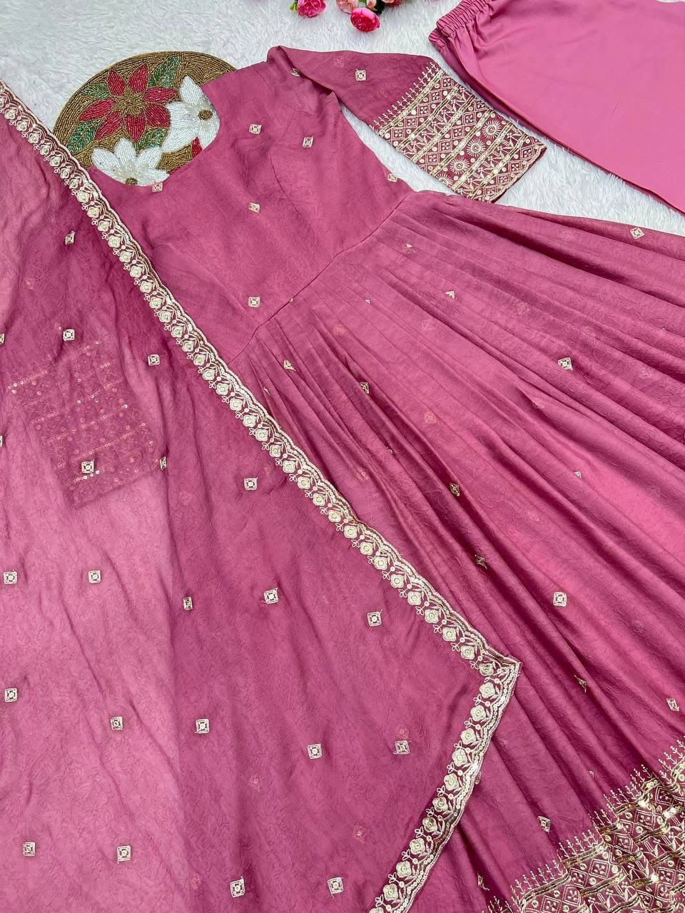New Launch Rangoli Crush Silk Salwar Kameez With Dupatta For Function Wear