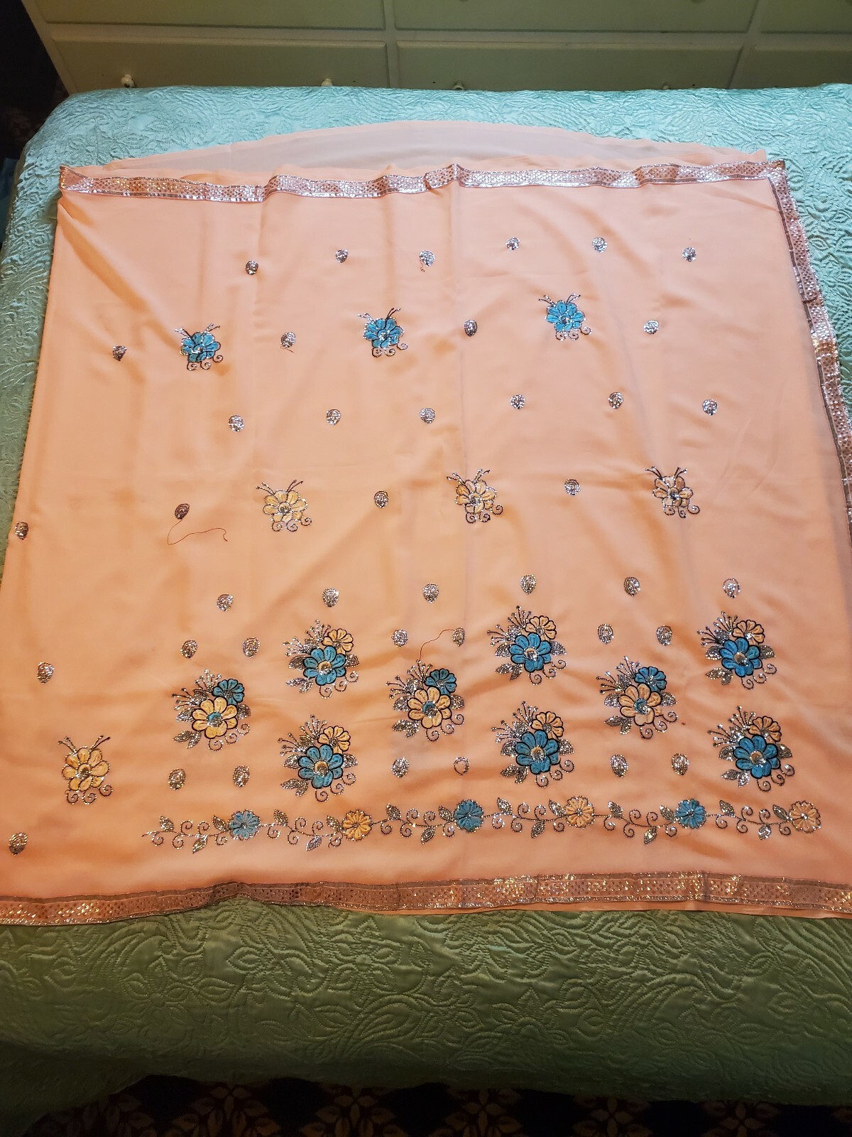 Beautiful Light Orange Women’s Saree ONE SIZE FITS ALL