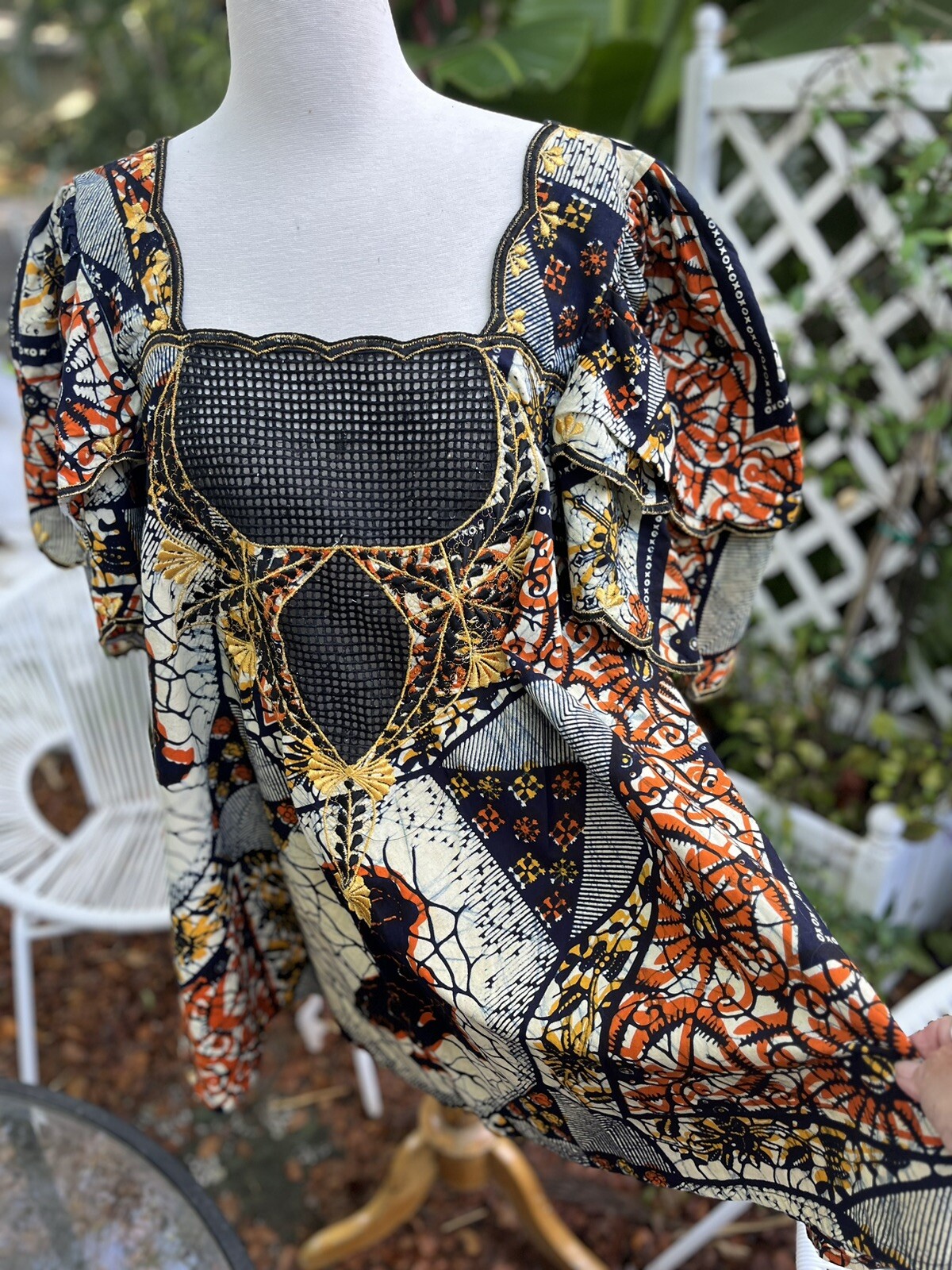 Batik African Handmade Top Double Full Sleeves 31 L 24 Pit To Pit