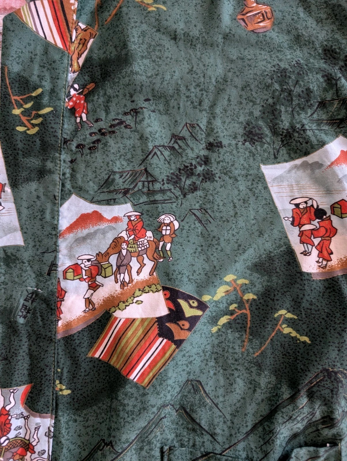 Vintage Hayashi Kimono -100% Cotton International Arcade Made In Japan