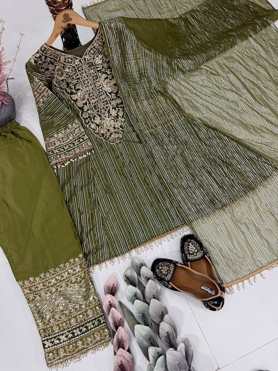 New Designer Nylon Lining Salwar Kameez With Dupatta For Wedding & Party