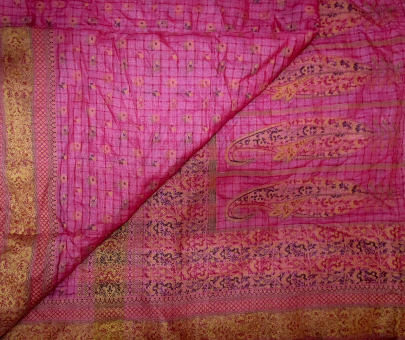 BVH WEARABLE PURE SILK Vintage Sari Saree 5yds
