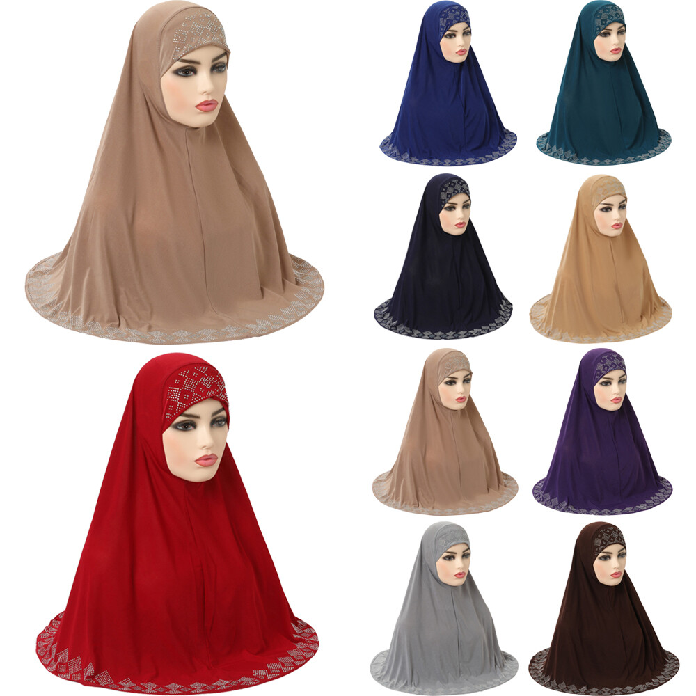 Khimar Muslim Women Hijab One Piece Amira Instant Scarf Head Wrap Shawl Hijabs