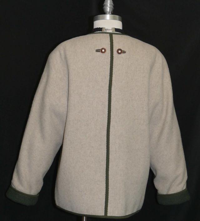 H. MOSER BEIGE & GREEN WOOL JACKET Austria Women Winter THICK WARM Dress M B43″