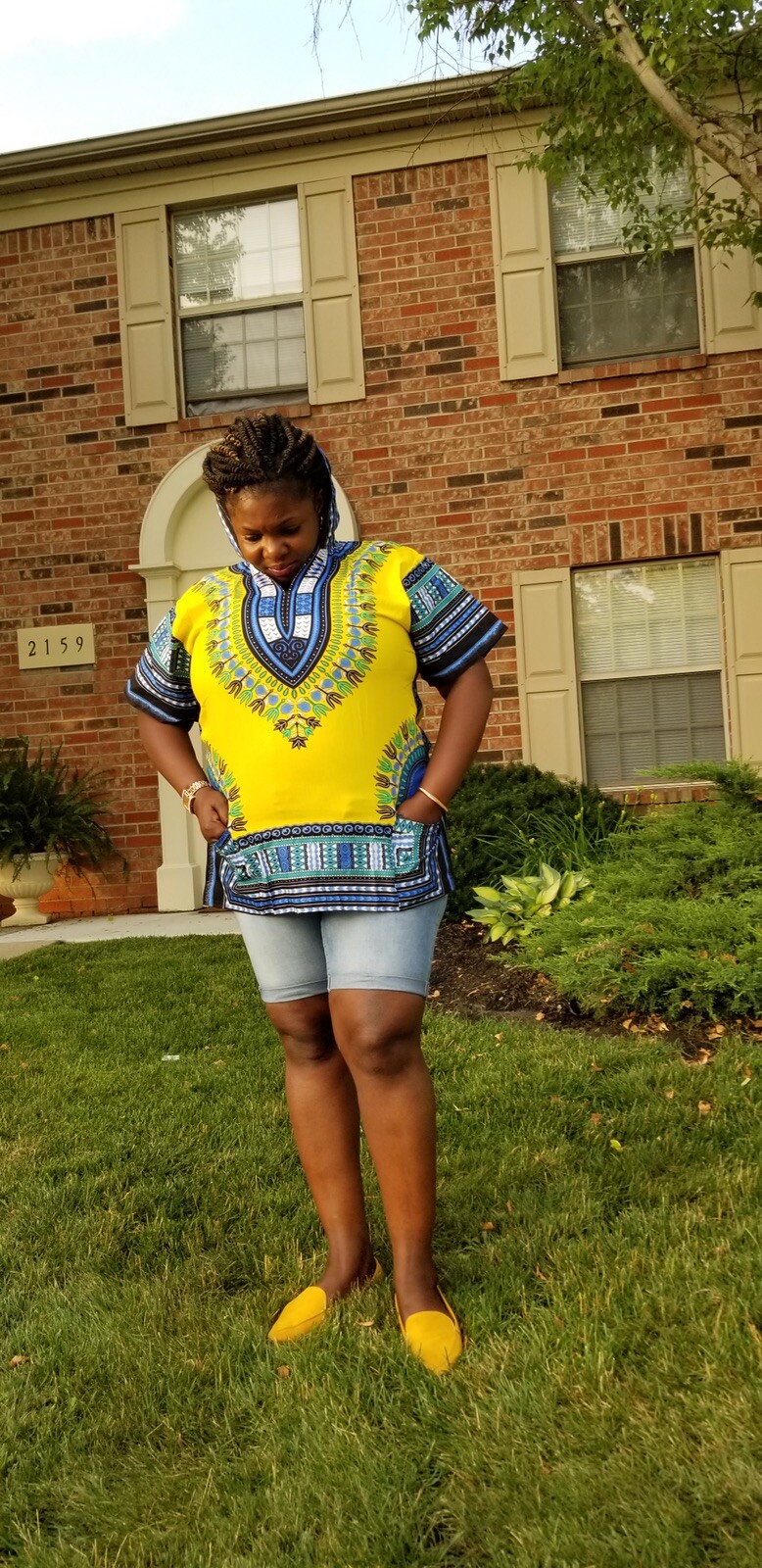 Unisex Hooded Dansiki Shirt. Dansiki African Style With A Hood For The Head