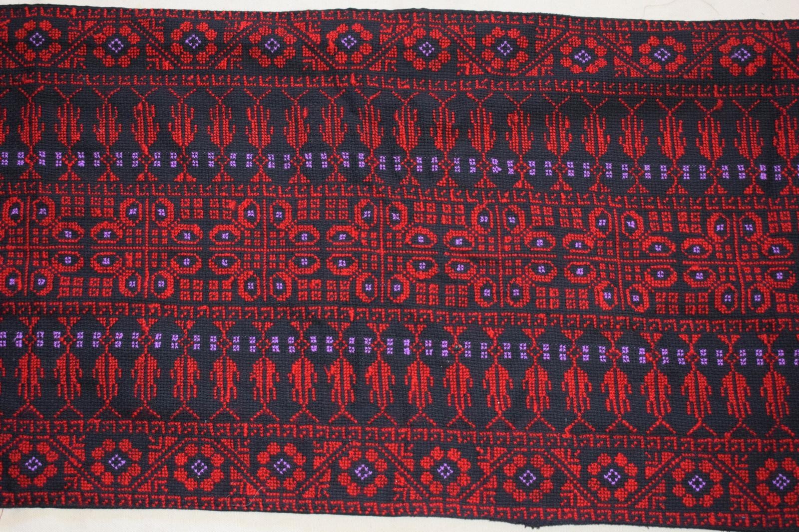 Hand Tatreez Bedouin -Stitched Wrap Scarf Embroidered Egyptian Shawl Tablecloth