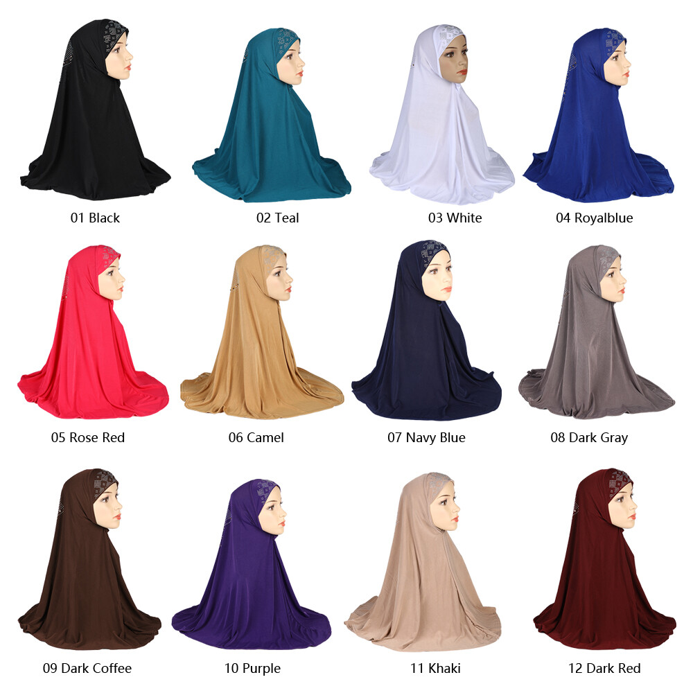 One Piece Amira Hijab Muslim Women Turban Wrap Shawls Headscarf Cover Islamic