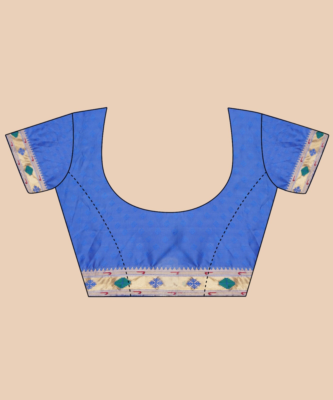 Areca Designer Paithni Brocade Mor saree blouses women Saree Cut – 5.5 Meter