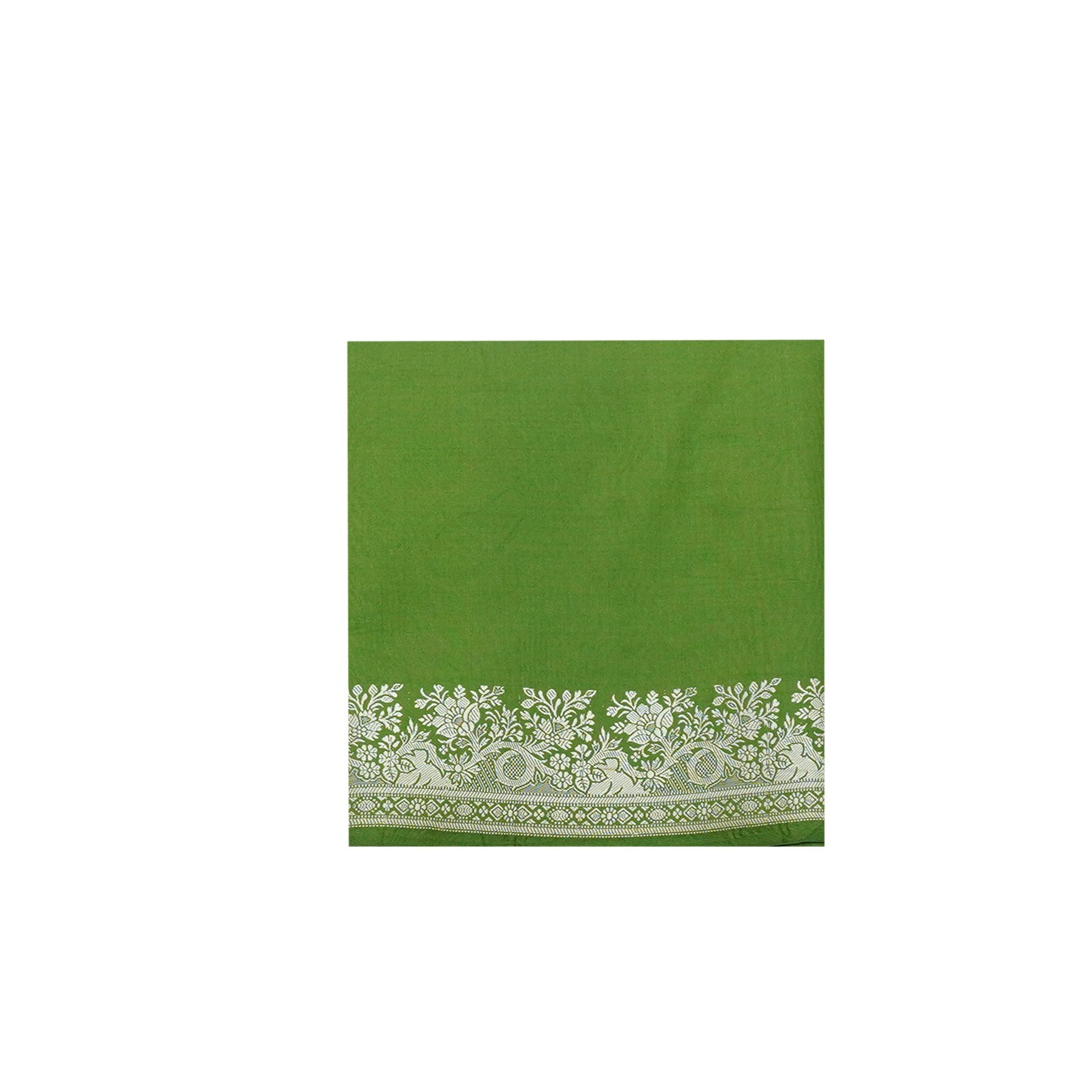 Vintage Green Sarees 100% Pure Silk Woven Indian Sari 5YD Decor Craft Fabric